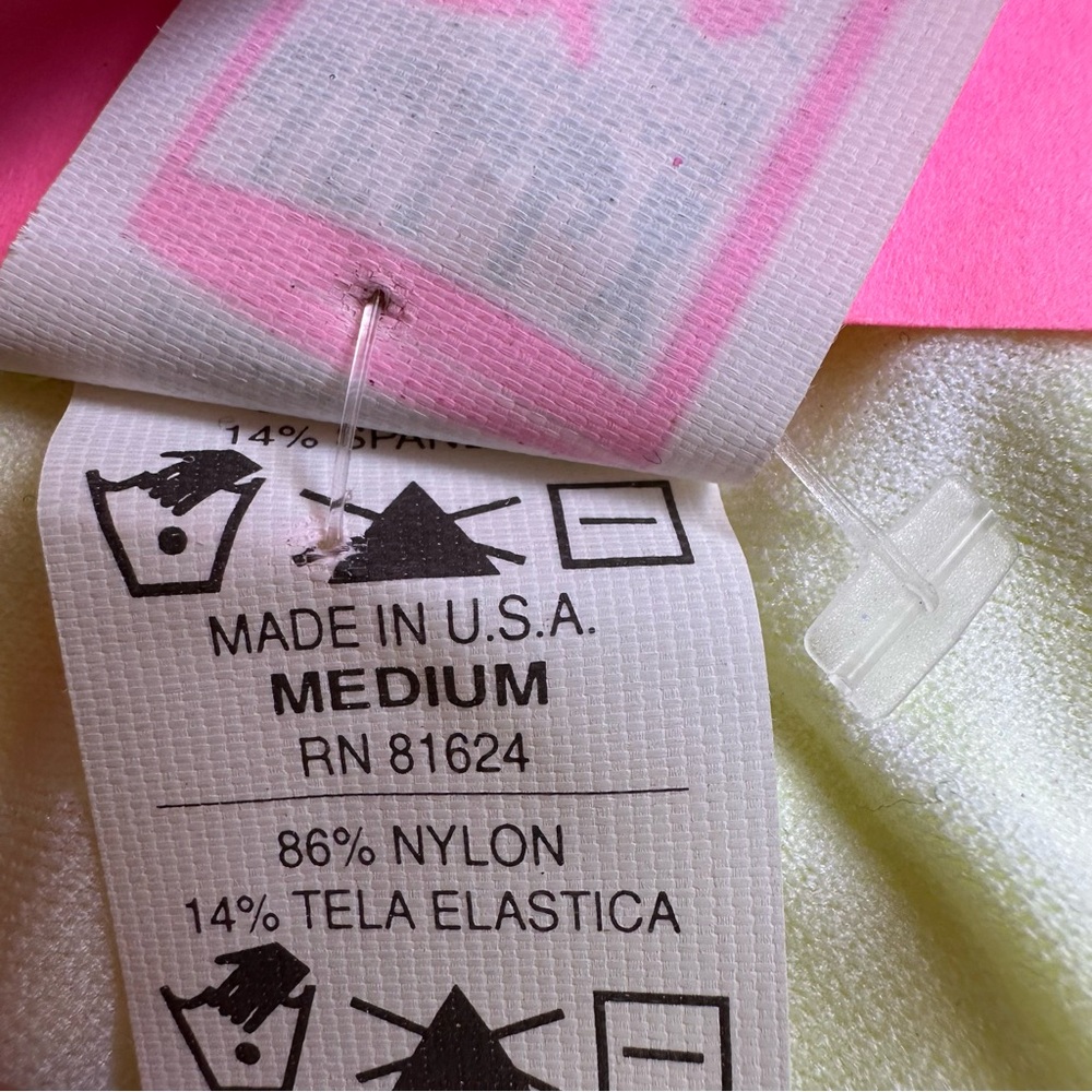 Womens vintage 90s dead stock Jelly Swimwear neon yellow bikini bottoms Sz M NWT - Picture 4 of 4